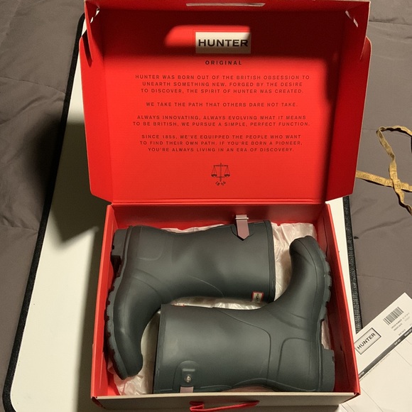 Hunter Women’s original back adj short boots Size 7 color Firth/Atlantis - Picture 12 of 15